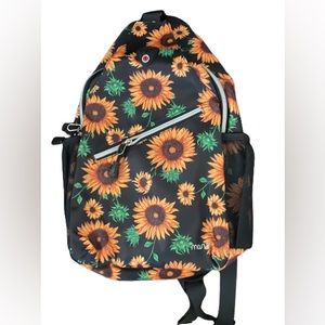 Floral Sling Backpack Black Multi
